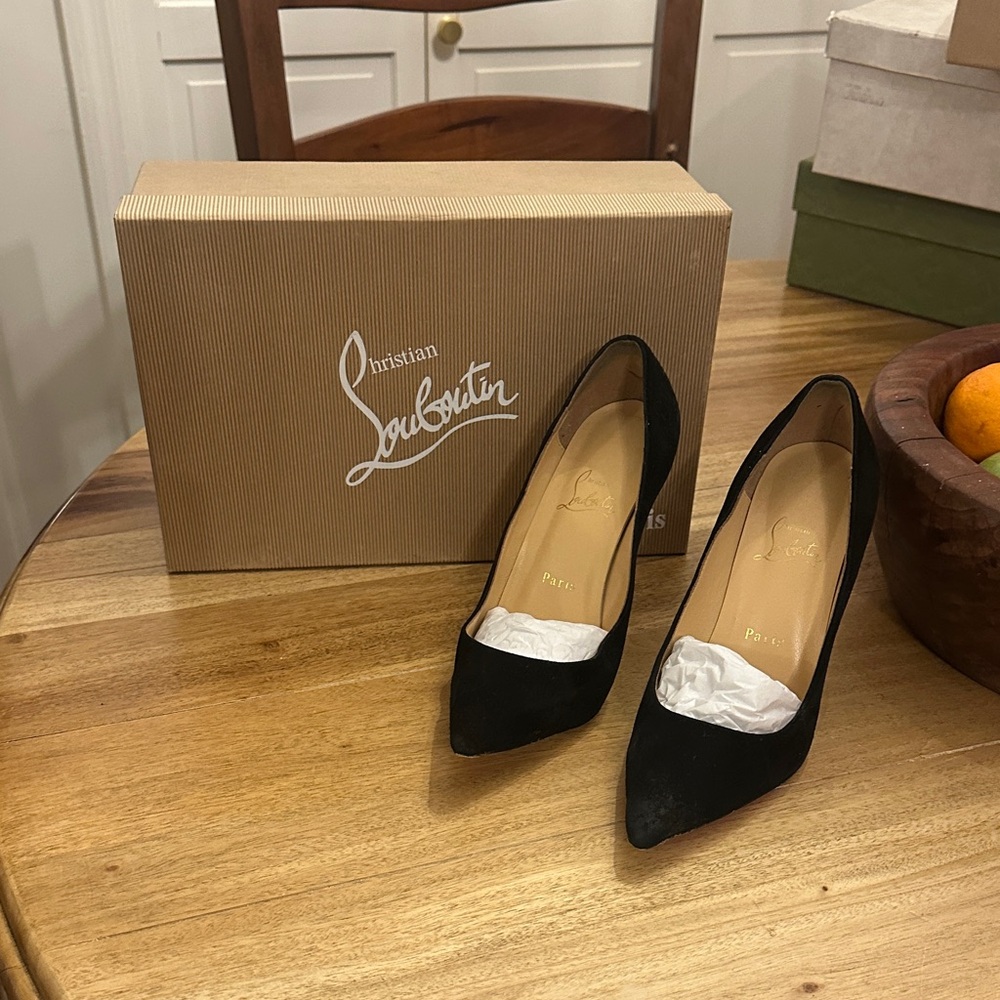 Christian Louboutin Black Suede Heels
